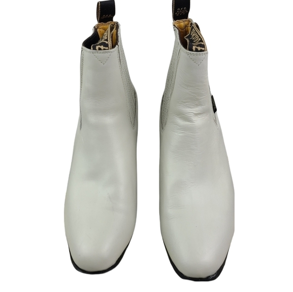 New 7‎ Machos 100% Leather Ivory White Boots sz 9 main image 6